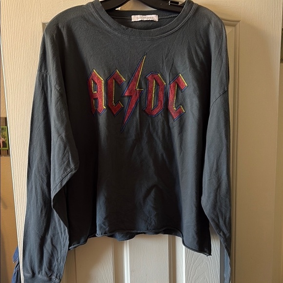 Daydreamer Tops - Daydreamer EUC AC/DC Gray Graphic Long Sleeve Shirt size L